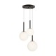 68460-045 Black 3 Light Cluster Fitting with White Glasses