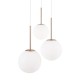 68448-045 Gold 3 Light Cluster Fitting with White Glasses