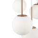 68449-045 Gold 5 Light Cluster Fitting with White Glasses