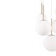 68449-045 Gold 5 Light Cluster Fitting with White Glasses