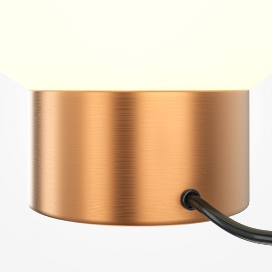 73448-045 Matt Gold Table Lamp with White Glass