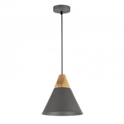 17824-045 Black Pendant with Wooden Element 17824-045 Black Pendant with Wooden Element