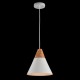 17825-045 White Pendant with Wooden Element