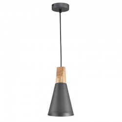 17826-045 Black Pendant with Wooden Element 17826-045 Black Pendant with Wooden Element