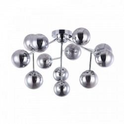 43491-045 Chrome 12 Light Ceiling Lamp with Smoked Mirrored Glass 43491-045 Chrome 12 Light Ceiling Lamp with Smoked Mirrored Glass
