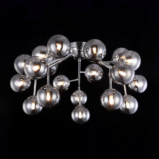 43495-045 Chrome 20 Light Ceiling Lamp with Smoked Mirrored Glasses