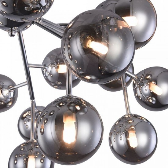 43495-045 Chrome 20 Light Ceiling Lamp with Smoked Mirrored Glasses
