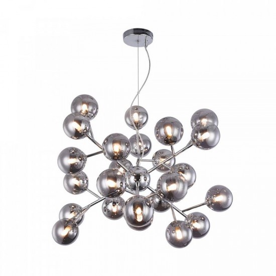 43493-045 Chrome 24 Light Pendant with Smoked Mirrored Glasses