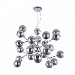 43493-045 Chrome 24 Light Pendant with Smoked Mirrored Glasses
