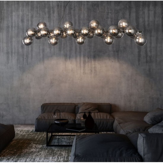43487-045 Chrome 25 Light over Island Fitting with Smoked Mirrored Glasses