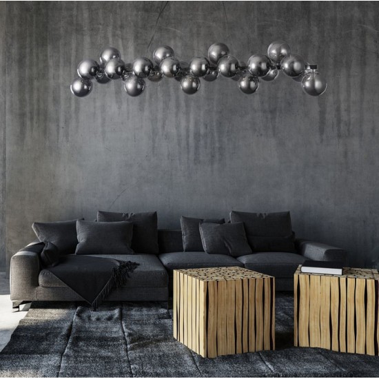 43487-045 Chrome 25 Light over Island Fitting with Smoked Mirrored Glasses