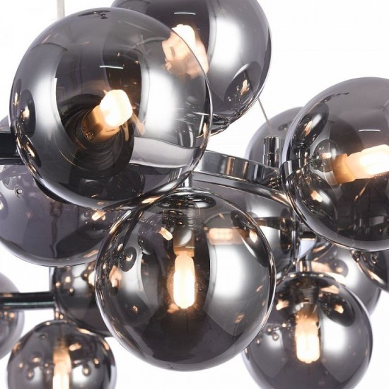 43489-045 Chrome 25 Light Pendant with Smoked Mirrored Glasses