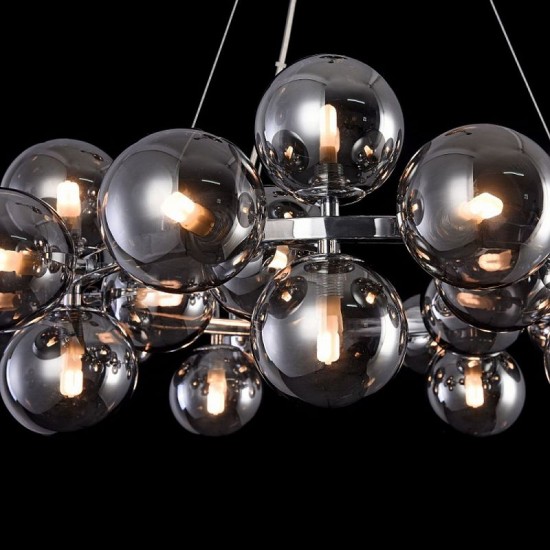 43489-045 Chrome 25 Light Pendant with Smoked Mirrored Glasses