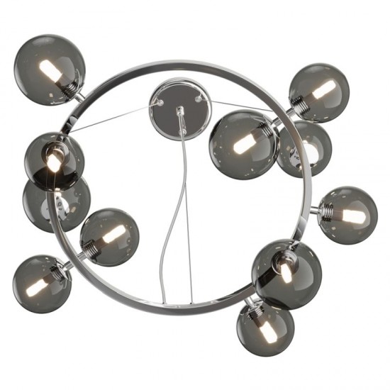 68575-045 Chrome 11 Light Centre Fitting with Smoked Mirrored Glass