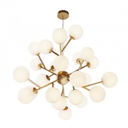 68593-045 Brass 24 Light Centre Fitting with White Glass