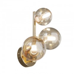 68586-045 Gold 3 Light Wall Lamp with Amber Mirrored Glass