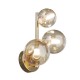 68586-045 Gold 3 Light Wall Lamp with Amber Mirrored Glass