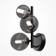 68582-045 Matt Black 3 Light Wall Lamp with Smoked Mirrored Glass