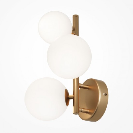 68583-045 Brass 3 Light Wall Lamp with White Glass