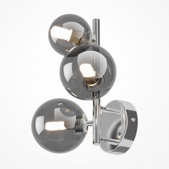 68584-045 Chrome 3 Light Wall Lamp with Smoked Mirrored Glass