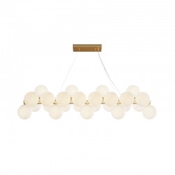 68573-045 Brass 25 Light over Island Fitting with White Glass