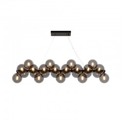 68572-045 Matt Black 25 Light over Island Fitting with Smoked Mirrored Glass