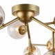 43490-045 Gold 12 Light Ceiling Lamp with Mirrored Amber Glasses