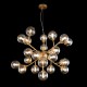 43492-045 Matt Gold 24 Light Pendant with Mirrored Amber Glasses
