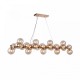 43486-045 Gold 25 Light over Island Fitting with Mirrored Amber Glasses