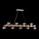 43486-045 Gold 25 Light over Island Fitting with Mirrored Amber Glasses