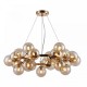43488-045 Gold 25 Light Pendant with Mirrored Amber Glasses