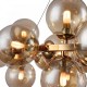 43488-045 Gold 25 Light Pendant with Mirrored Amber Glasses