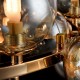 43488-045 Gold 25 Light Pendant with Mirrored Amber Glasses