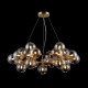 43488-045 Gold 25 Light Pendant with Mirrored Amber Glasses