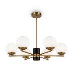68509-045 Brass 6 Light Centre Fitting with Opal Glasses