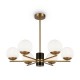 68509-045 Brass 6 Light Centre Fitting with Opal Glasses 68509-045 Brass 6 Light Centre Fitting with Opal Glasses