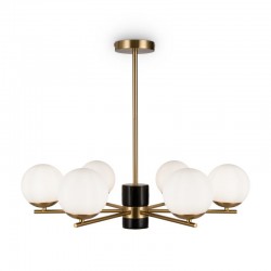 68509-045 Brass 6 Light Centre Fitting with Opal Glasses