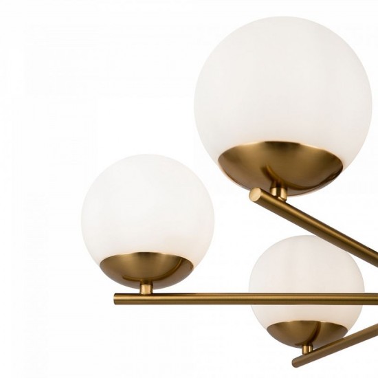 68509-045 Brass 6 Light Centre Fitting with Opal Glasses 68509-045 Brass 6 Light Centre Fitting with Opal Glasses