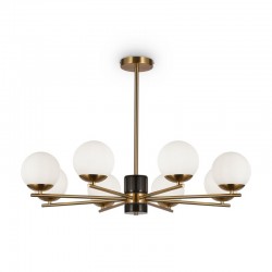 68510-045 Brass 8 Light Centre Fitting with Opal Glasses