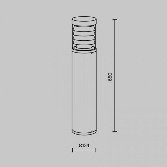 73688-045 Outdoor Graphite LED Bollard with Clear Diffuser