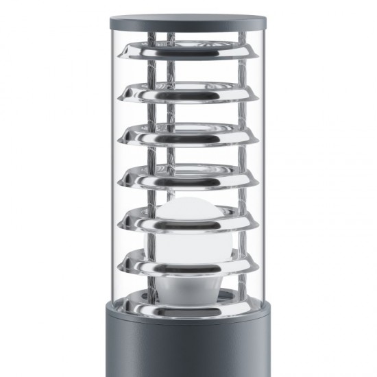 68739-045 Outdoor Grey Bollard with Clear Glass