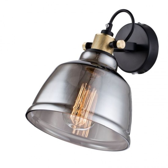 17961-045 Single Wall Lamp with Smoked Glass 17961-045 Single Wall Lamp with Smoked Glass