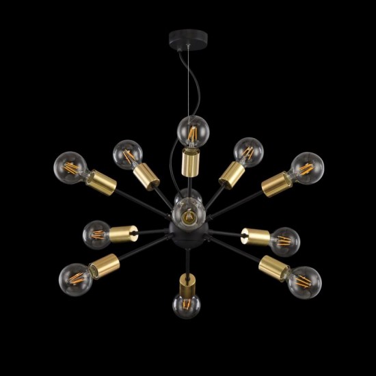 43603-045 Black & Brass 12 Light Centre Fitting