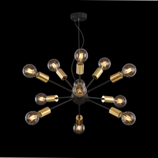 43603-045 Black & Brass 12 Light Centre Fitting