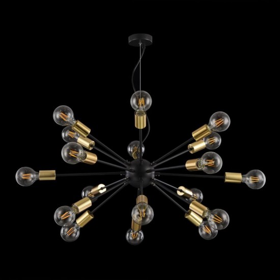 43602-045 Black & Brass 18 Light Centre Fitting