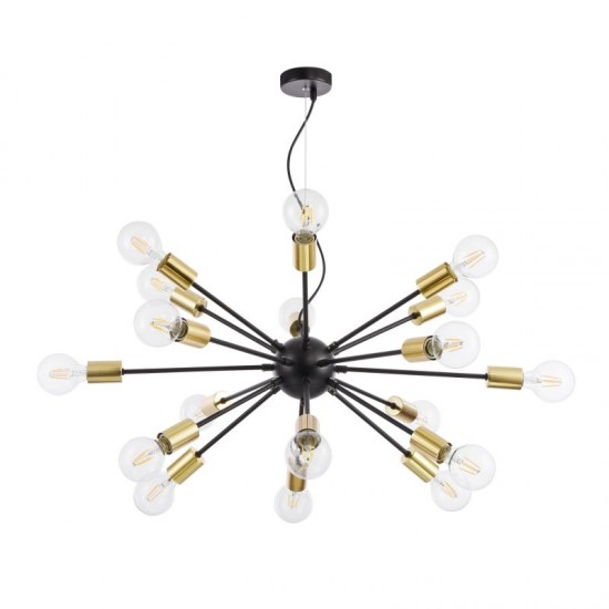 43602-045 Black & Brass 18 Light Centre Fitting