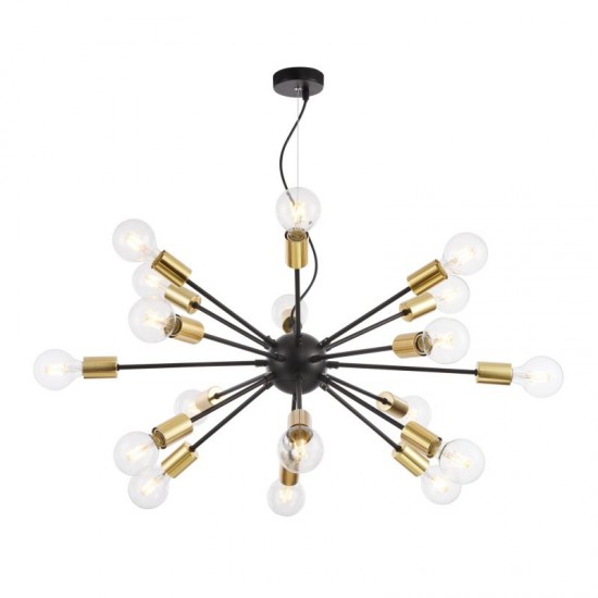 43602-045 Black & Brass 18 Light Centre Fitting