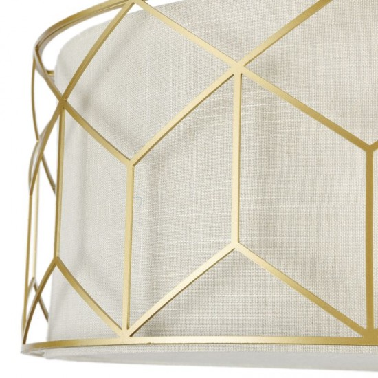 42525-045 Linen with Stencil Pattern 3 Light Ceiling Lamp