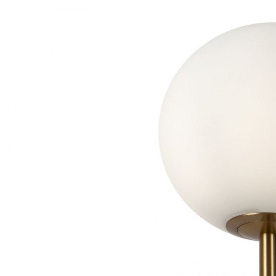 68643-045 Brass Floor Lamp with White Glass Ball