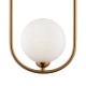 68644-045 Brass 2 Light Pendant with White Glass Balls